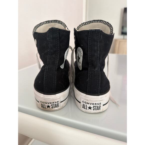 Converse All stars platform black and white sneakers sz7 - Picture 4 of 6